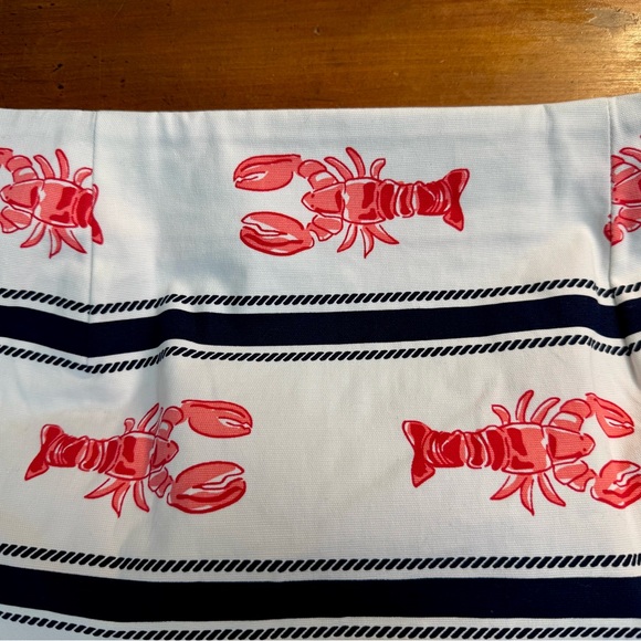 Talbots White Pencil Skirt with Red Lobster Print and Navy Stripes, Size 4 - Picture 8 of 11